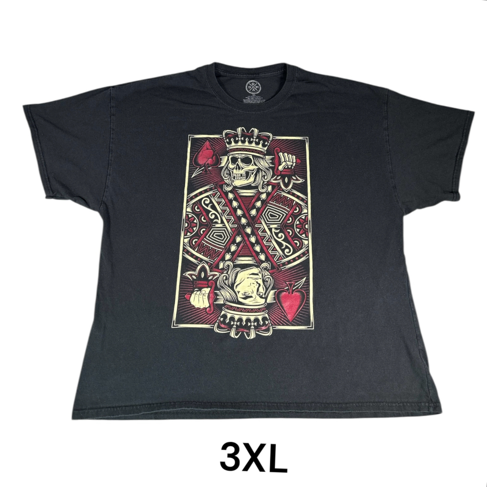 DOM King Of Spades Card Skull Graphic T-shirt Sz 3XL
